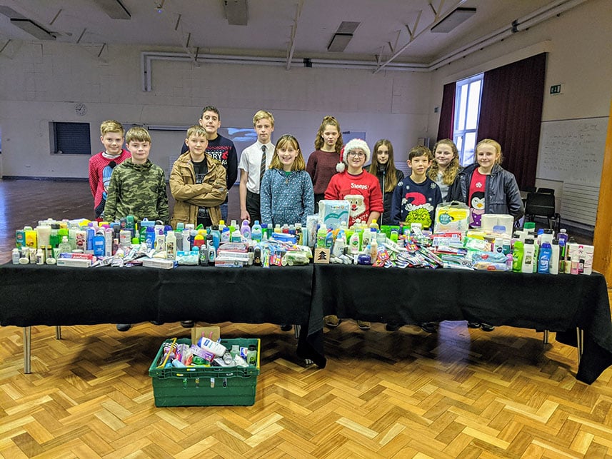 Students support hygiene and food banks